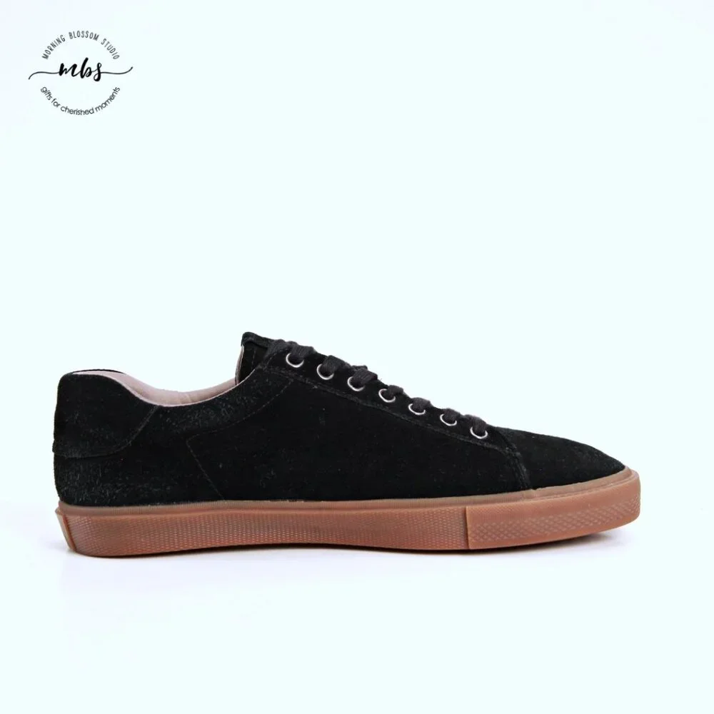 All Saints Underground Suede Low Top‎ Sneakers Black Men 11